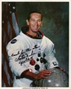 Space Apollo Astronaut Charles M Duke JR signed NASA original 10x8 inch colour photo pictured in