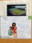 20 Liverpool football squad signed 1997 cover v Liverpool UEFA cup. Includes Neal, Thompson, Riedel,