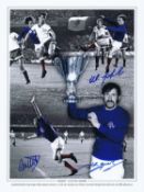 Football Autographed Rangers 1972 Montage Edition : Colorized, Measuring 16 X 12 Depicting A Montage