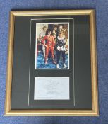 Queen 22x17 inch overall mounted and framed vintage recording contract and photo dated December 1,