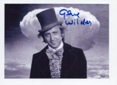 Gene Wilder signed 8x6 inch black and white Willy Wonka photo. Good condition. All autographs are