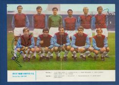 West Ham United1968-1969 Team Picture Signed By Legends Bobby Moore, Billy Bonds, Harry Redknapp and