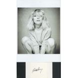 Debbie Harry signed 5x3 album page card and 10x8 inch black and white photo. Good condition. All