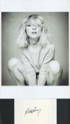 Debbie Harry signed 5x3 album page card and 10x8 inch black and white photo. Good condition. All