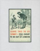 Clive Dunn signed 9x7 mounted WWII illustration Leave this to us Sonny you ought to be out of
