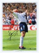 Football Autographed Paul Gascoigne 1996 Photographic Edition: Col, Measuring 16 X 12 Depicting