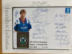 18 Newcastle football squad signed 1993 Rangers v Newcastle Ally McCoist testimonial match. Includes