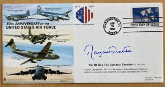Prime Minister Margaret Thatcher signed 1997, 80th Ann US Airforce cover, only 17 were signed.