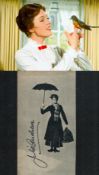 Julie Andrews English Actress and Singer Signed 'Mary Poppins' Cut Picture With Photo. Good