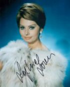 Sophia Loren signed 10x8 inch colour photo. Good condition. All autographs are genuine hand signed
