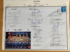 27 Rangers football team signed 1997 Rangers Premier League Champions cover. Includes Gascoigne,