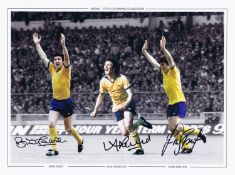 Football Autographed Arsenal 1979 Montage Edition: Colorized, Measuring 16 X 12 Depicting A