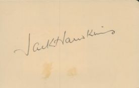 Jack Hawkins signed 5x3 inch approx. album page. Good condition. All autographs are genuine hand