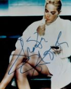 Sharon Stone signed 10x8 inch Basic Instinct colour photo. Good condition. All autographs are