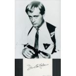David McCallum signed 5x3 inch album page and 10x8 inch Man from Uncle black and white photo. Good