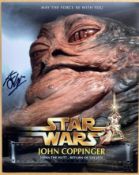 Jabba the Hut Star Wars 10 x 8 colour photo signed by John Coppinger. Stunning image. Good