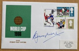 Bobby Moore signed 1966 World Cup football FDC with Wembley FDI postmark 1/6/66. Good condition. All