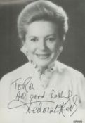 Deborah Kerr signed 6x4 Inch black and white photo Dedicated. Good condition. All autographs are