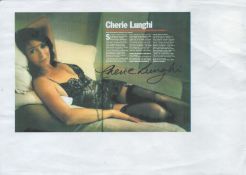 Cherie Lunghi signed on image on A4 Sheet. Good condition. All autographs are genuine hand signed