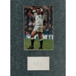 Will Carling signed signature piece 4.5x2.75 Inch include a colour photo 9x6 Inch mounted overall