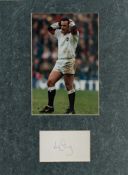 Will Carling signed signature piece 4.5x2.75 Inch include a colour photo 9x6 Inch mounted overall