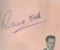 Richard Todd clipped signature piece. Good condition. All autographs are genuine hand signed and