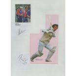 Multi signed Duncan Fletcher and David Lloyd small Autograph cut out includes magazine colour