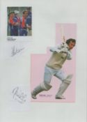 Multi signed Duncan Fletcher and David Lloyd small Autograph cut out includes magazine colour