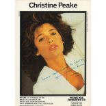 Christine Peake signed 8x6inch colour photo. Dedicated. Good condition. All autographs are genuine