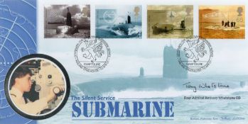 Rear Admiral Anthony Whetstone CB signed The Silent Service Submarine FDC double PM Centenary the