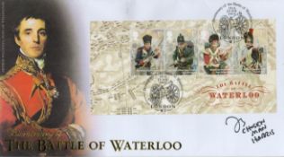Jason Salkey signed Bicentenary of The Battle of Waterloo Buckingham FDC PM Bicentenary of the