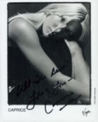 Caprice signed 10x8inch black and white photo. Good condition. All autographs are genuine hand