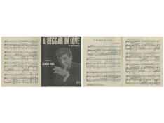 Clinton Ford English Pop Singer Signed Vintage 'A Beggar In Love' Sheet Music. Good condition. All