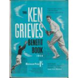 Ken Grieves signed Benefit Book 1956 March Wed, Thur, Fri August 1,2,3 Lancashire V. Northants. Good