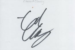 Edward Clancy signed Autograph white card 6x4 Inch. British cyclist. Good condition. All