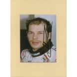 Jacques Villeneuve signed colour photo 10x7.5 Inch mounted overall size 16x12 Inch. Is a Canadian