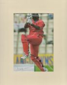 Carl Hooper signed signature piece colour photo of magazine page mounted overall size 14x11 Inch. Is