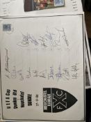 1987, 16 Neuchatel football team signed UEFA Cup final cover v Dundee. Match Day postmark includes