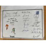 1984 Celtic v Rapid Vienna football multiple signed cover. 16 Rapid Vienna Squad autographs. Good
