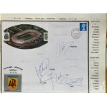 2008 Scotland v Argentina football cover signed by 4 Argentina players inc Tevez, Mascherand,