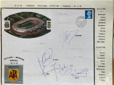 2008 Scotland v Argentina football cover signed by 4 Argentina players inc Tevez, Mascherand,