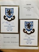 1990 Scottish Football League Centenary invitation cards, one signed by President Jock Steedman
