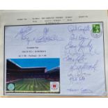 Celtic v St. Patricks European football multiple 13 signed cover display. Includes Wood, Lynch,