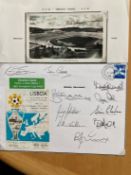 Nine Celtic Lisbon Lions signed 2002 Greatest Gam cover. Signed by Lennox, Wallace, Auld,
