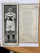 1930s Celtic football legend James McGrory signed vintage full length Topical Times portrait card