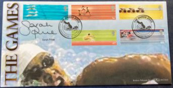 Swimmer Sarah Price signed 2002 Benham Commonwealth Games FDC with Manchester swimming special