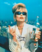 Joanna Lumley as Patsy signed amusing 10 x 8 colour photo from Ab Fab with bottle of Vodka in