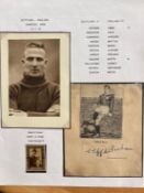 1930s England Football Victor Woodley signed album page and magazine photo fixed with corner