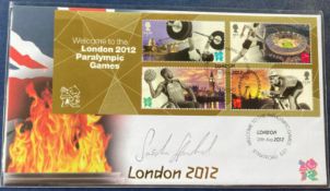 Paralympic gold medal Sascha Kindrew signed London 2012 Internetstamps official FDC with special