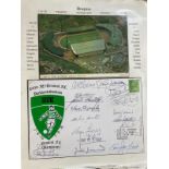 1976 Celtic v Penarol football match cover signed 17 Penarol squad. Includes Corbo, Silva, Cruz.